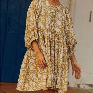 Daughters of India Kyra mini dress in Golden Palm